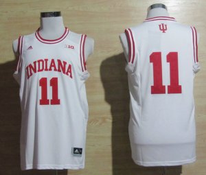 Maillot De Basket NCAA Indiana Hoosiers Isiah Thomas 11 Big 10 Patch NCAA Basketball Authentique Blanc